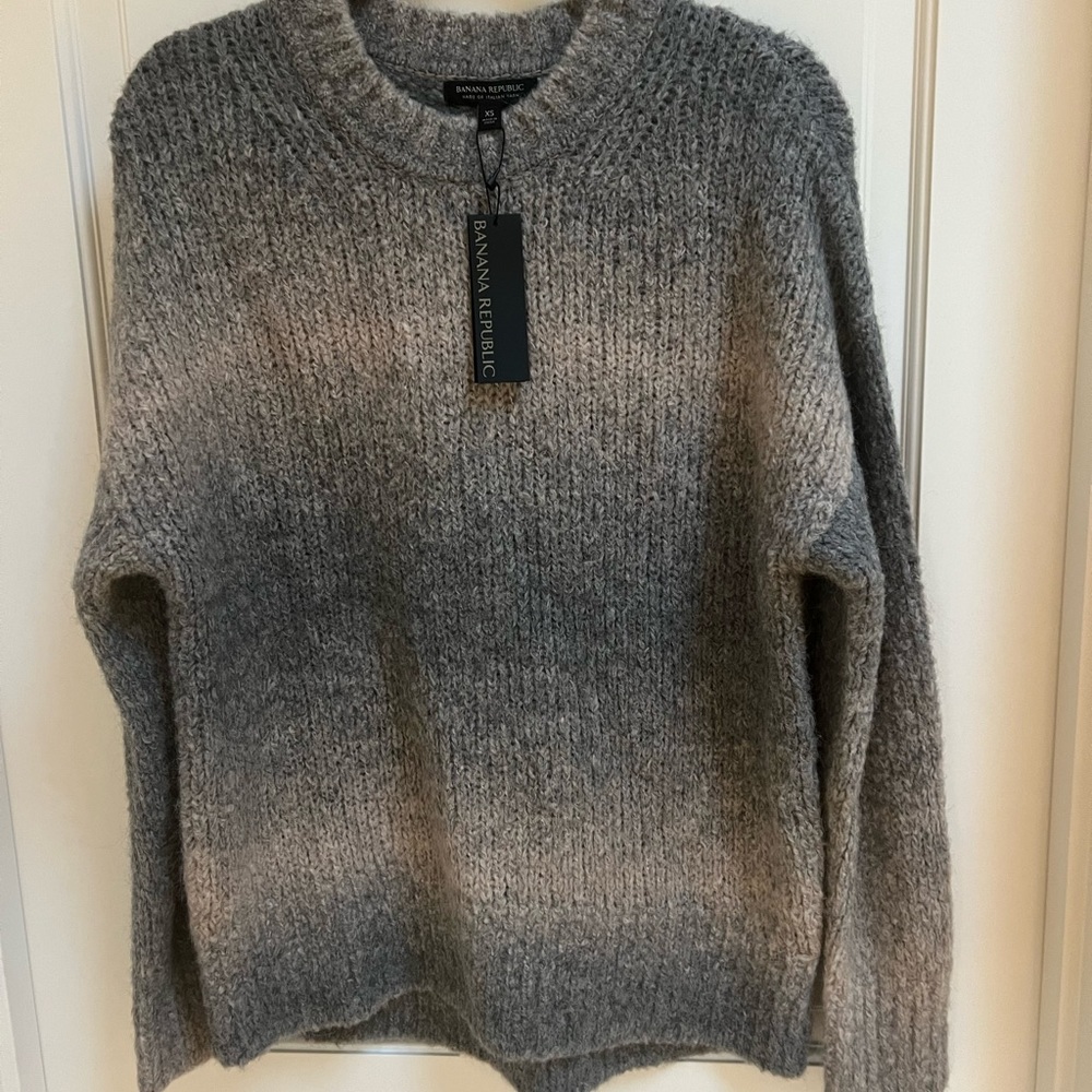 NWT Banana Republic Space Dyed Italian Wool Crew Neck Sweater XS